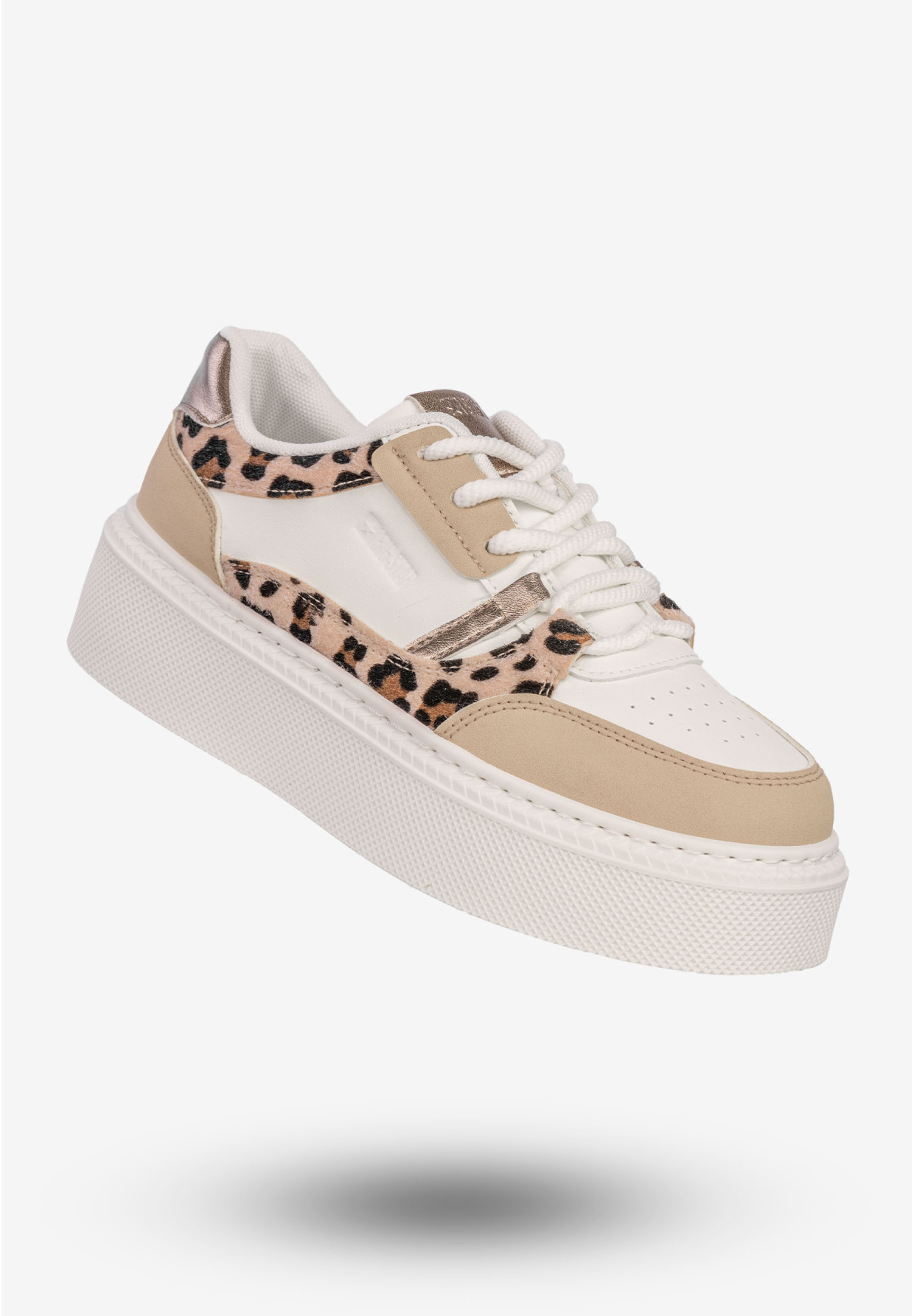 Sneakersy Damskie BIG STAR Buty Sportowe Półbuty Na Platformie Białe/Beżowe SS274357