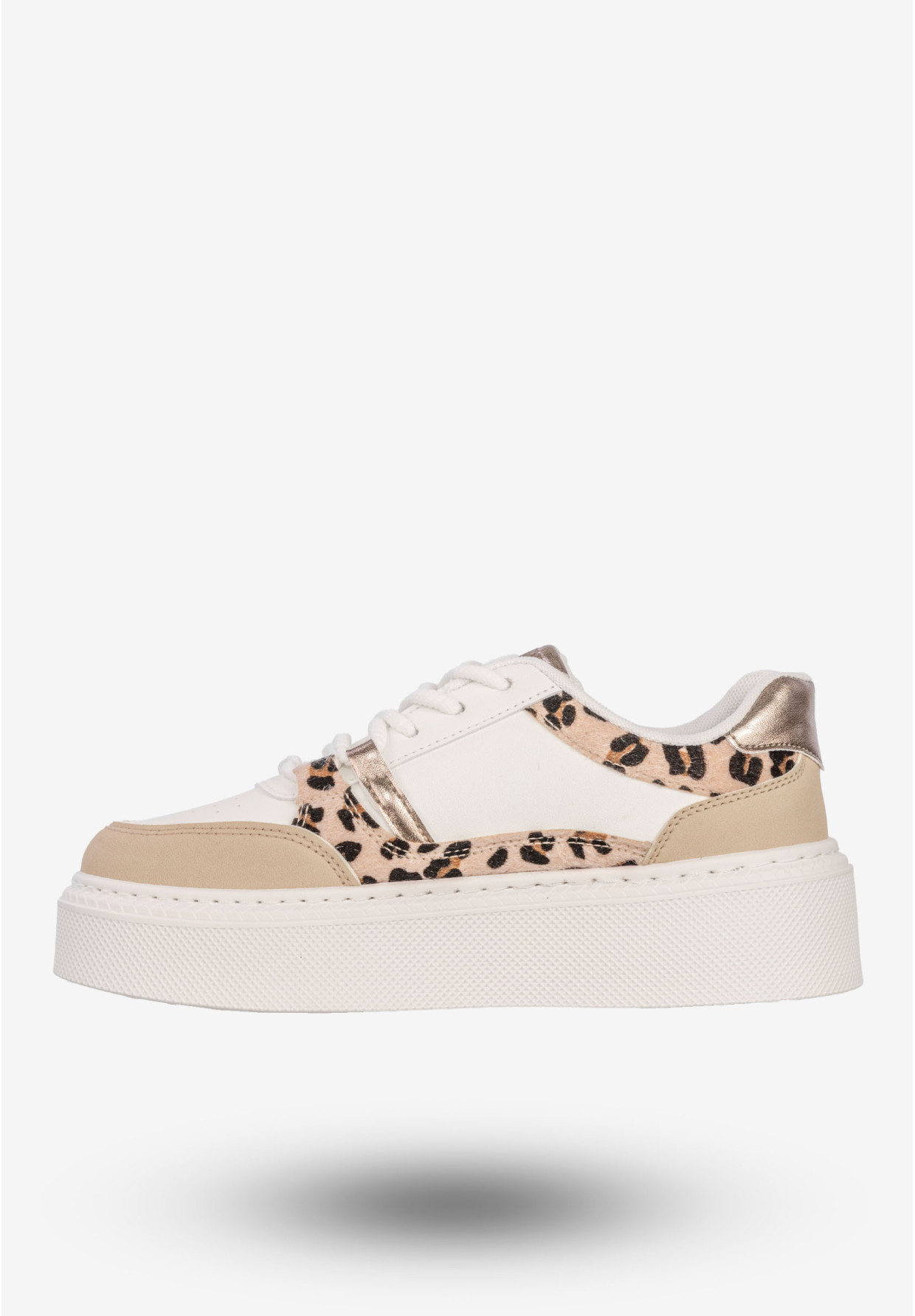Sneakersy Damskie BIG STAR Buty Sportowe Półbuty Na Platformie Białe/Beżowe SS274357