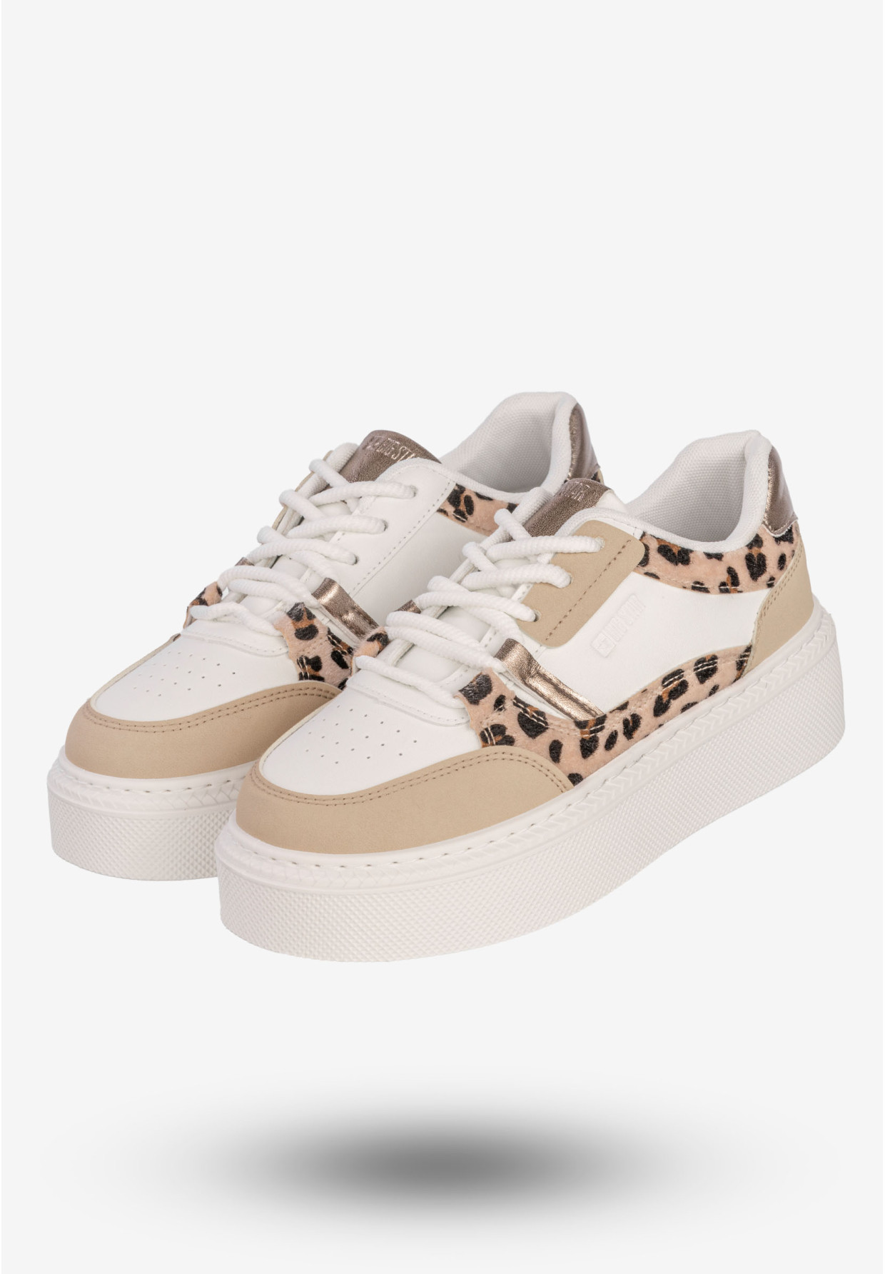 Sneakersy Damskie BIG STAR Buty Sportowe Półbuty Na Platformie Białe/Beżowe SS274357