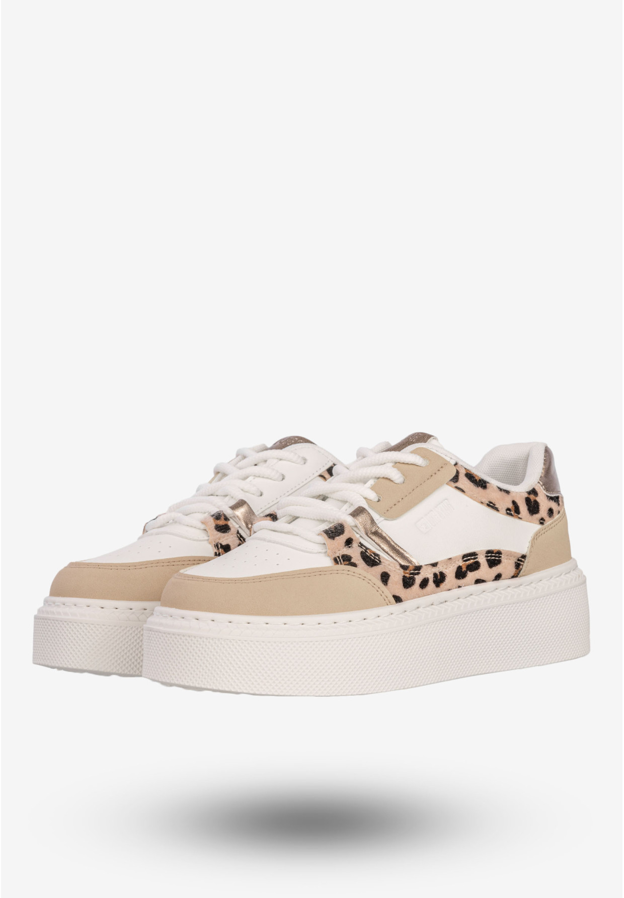 Sneakersy Damskie BIG STAR Buty Sportowe Półbuty Na Platformie Białe/Beżowe SS274357