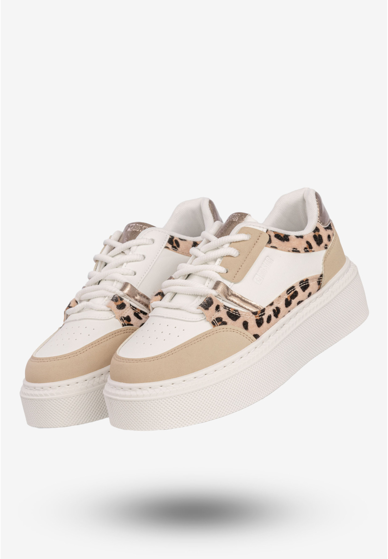 Sneakersy Damskie BIG STAR Buty Sportowe Półbuty Na Platformie Białe/Beżowe SS274357