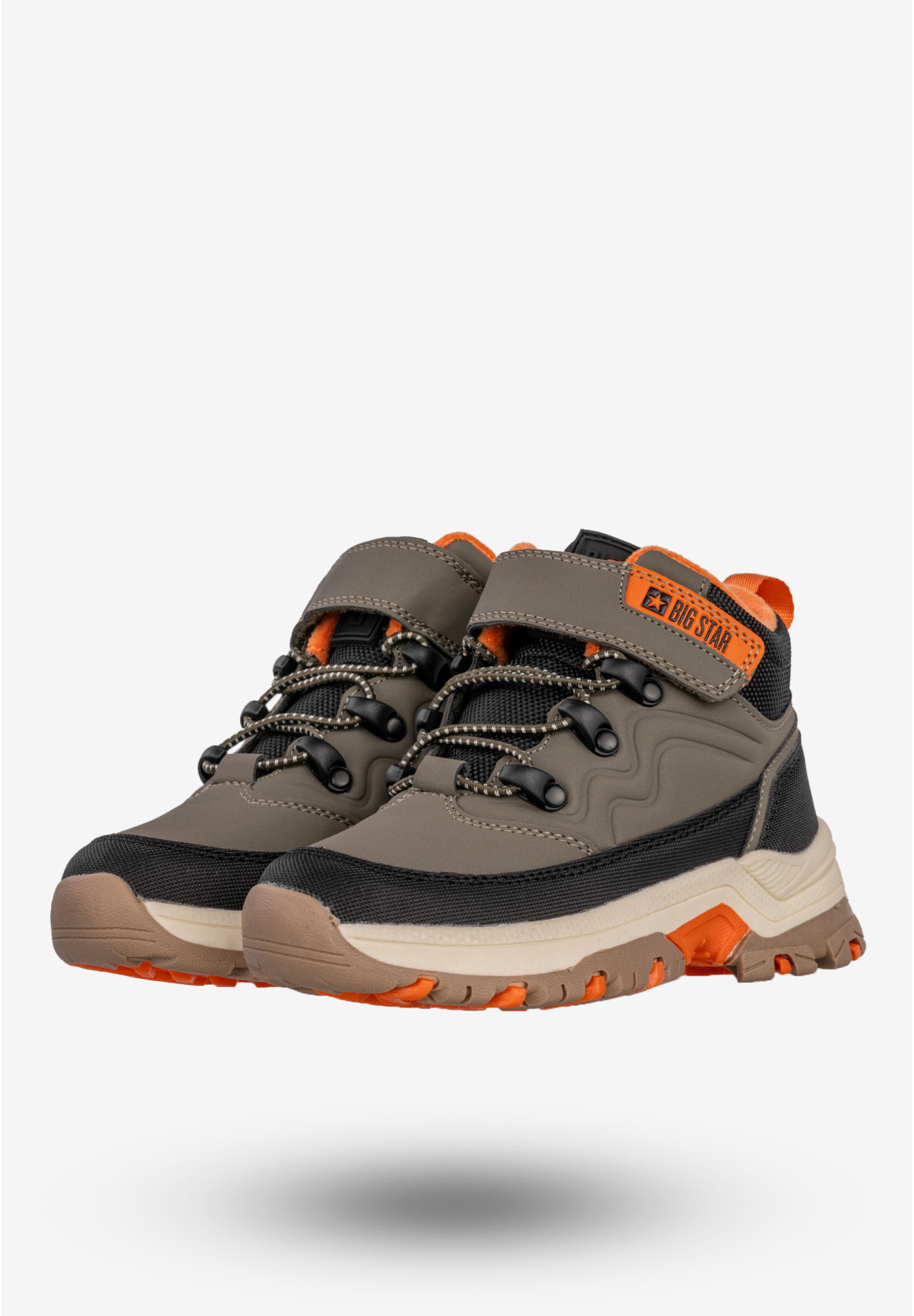 Trapery Dziecięce BIG STAR Buty Ocieplane Trzewiki Zimowe Khaki SS374010