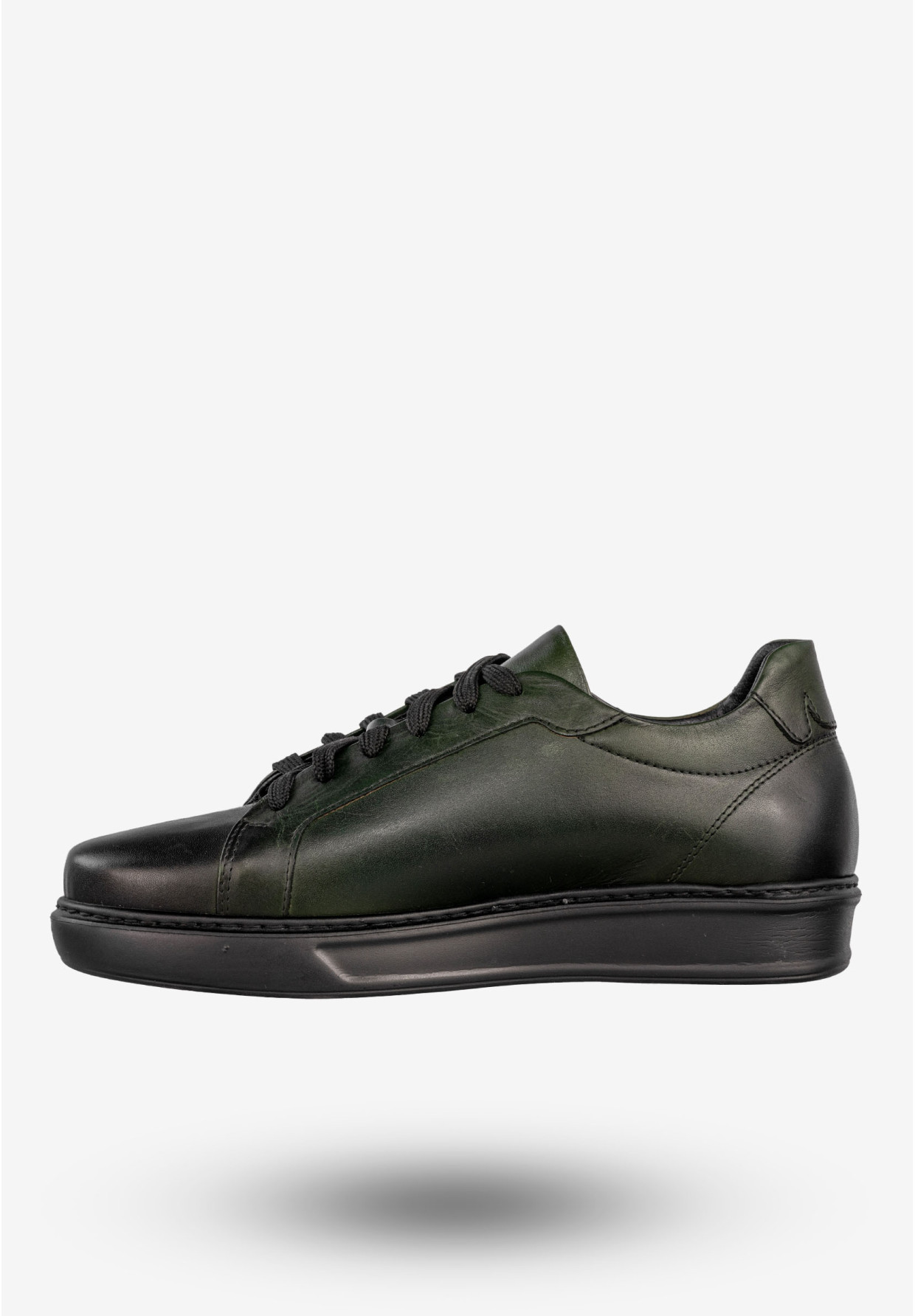 Sneakersy Męskie Skórzane Buty Sportowe Półbuty Czarne Faber