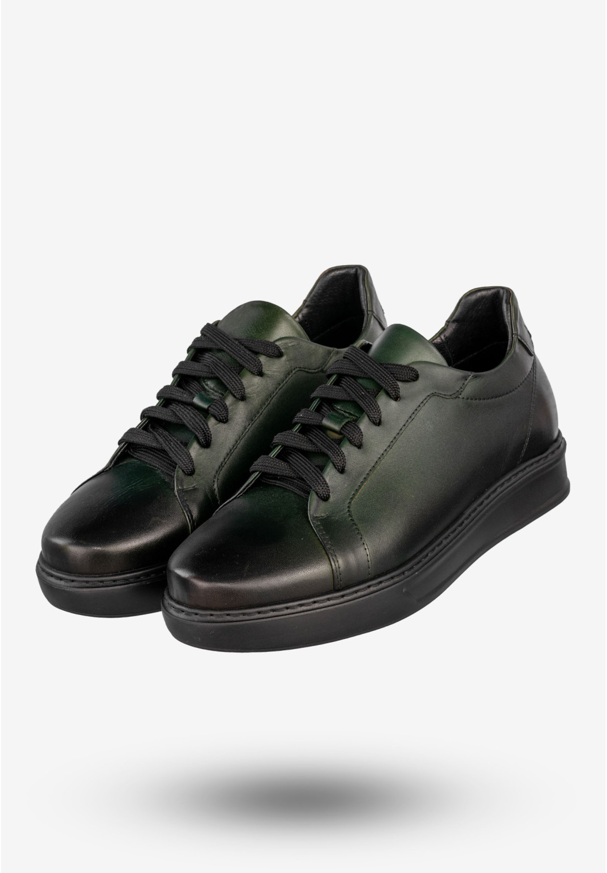 Sneakersy Męskie Skórzane Buty Sportowe Półbuty Czarne Faber