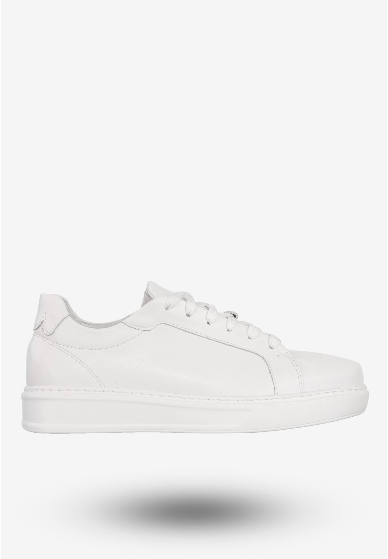 Sneakersy Męskie Skórzane Buty Sportowe Półbuty Białe Faber