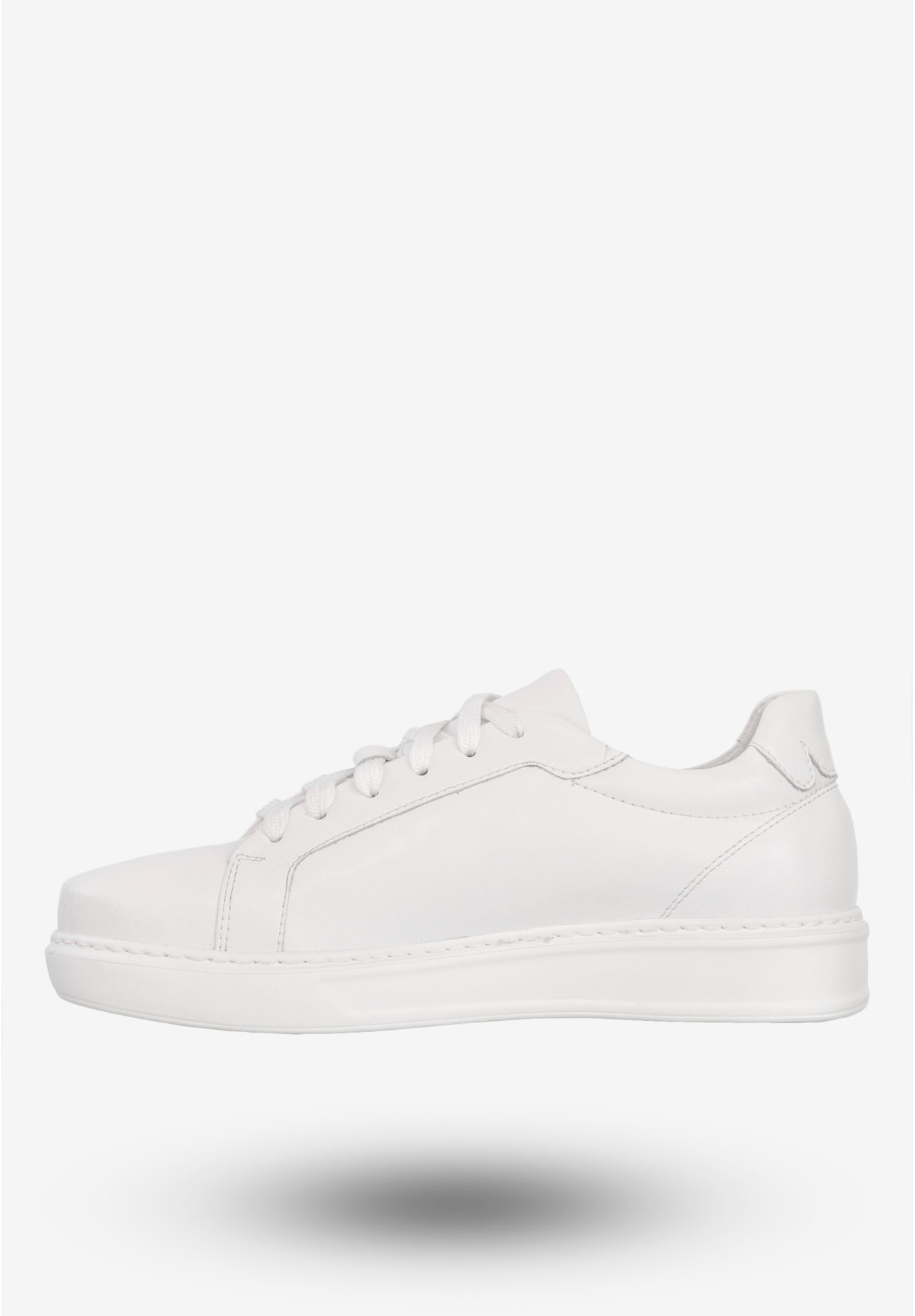 Sneakersy Męskie Skórzane Buty Sportowe Półbuty Białe Faber
