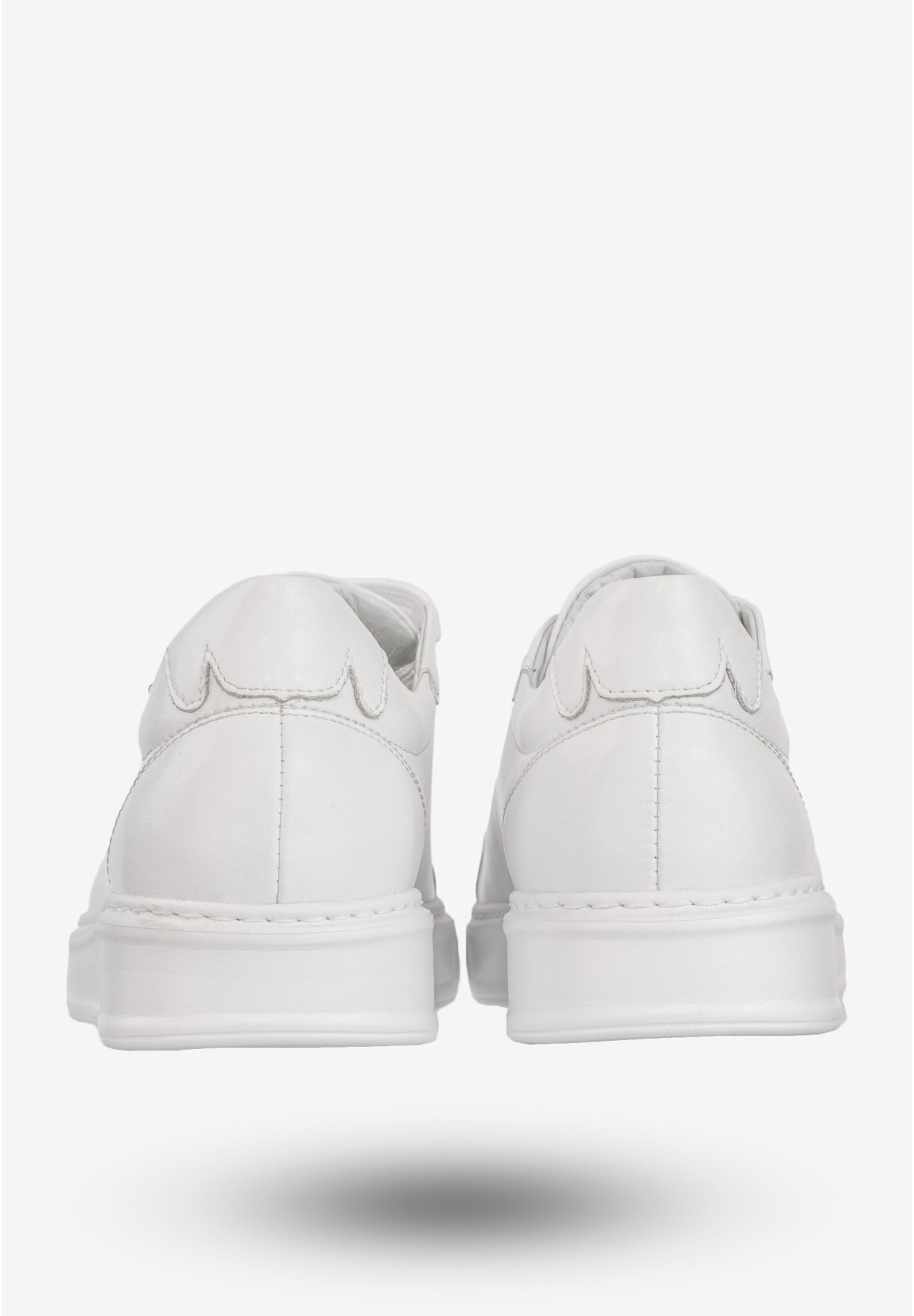 Sneakersy Męskie Skórzane Buty Sportowe Półbuty Białe Faber