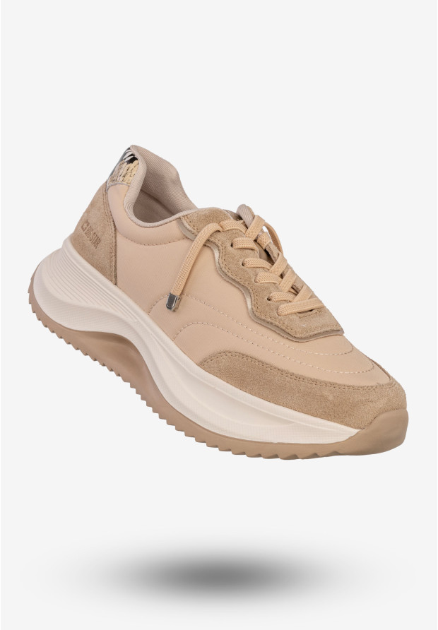 "Beżowe sneakersy damskie BIG STAR RR274A345 z wkładką HI-Poly",