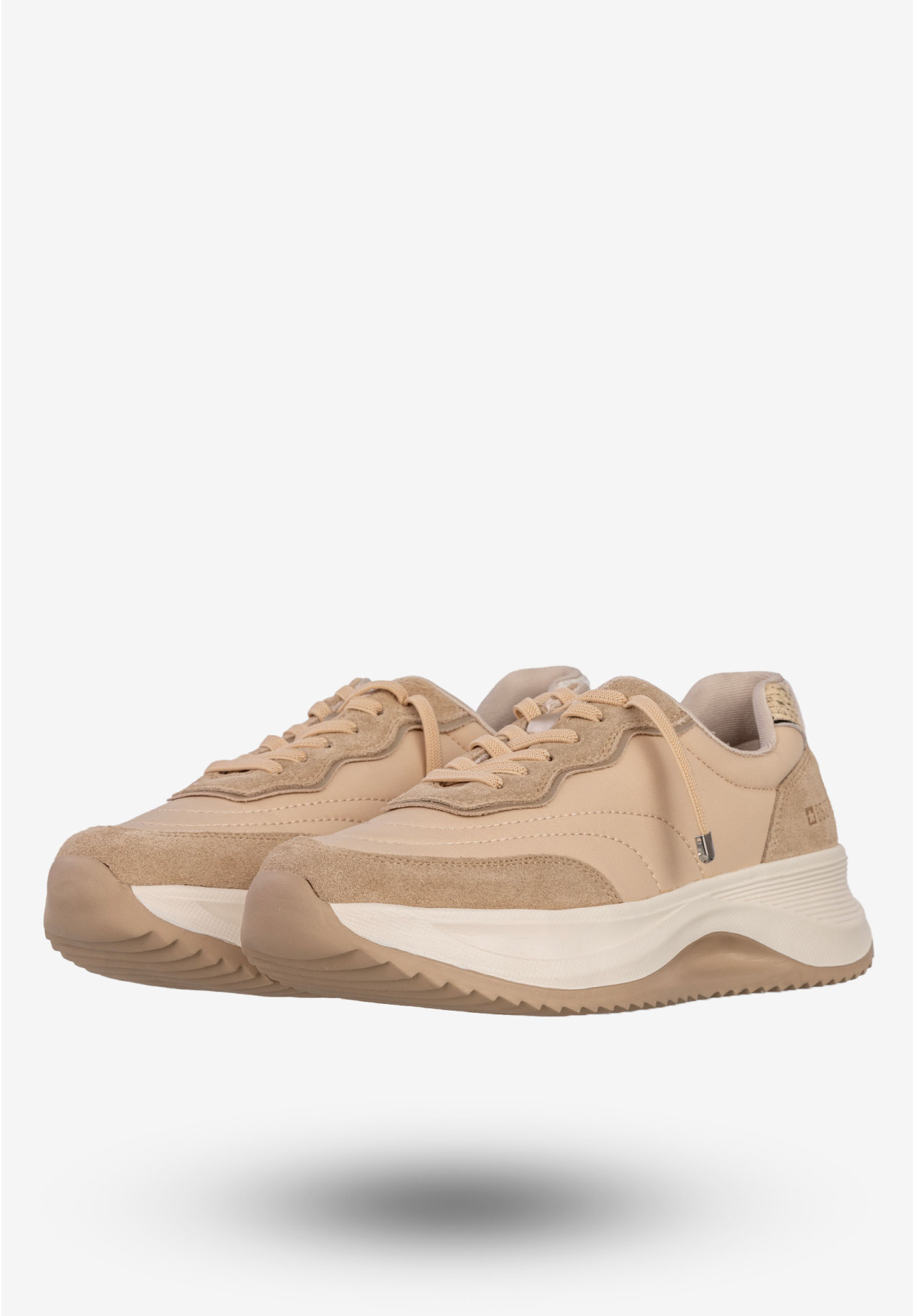 Sneakersy Damskie BIG STAR Skórzane Buty Sportowe Półbuty Beżowe RR274A345