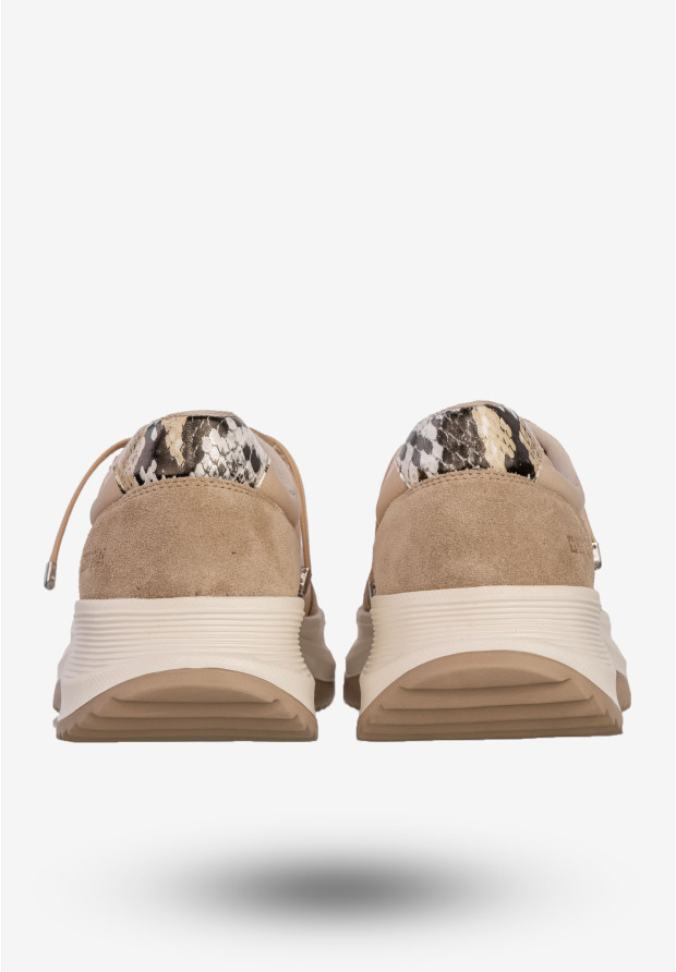 Sneakersy Damskie BIG STAR Skórzane Buty Sportowe Półbuty Beżowe RR274A345