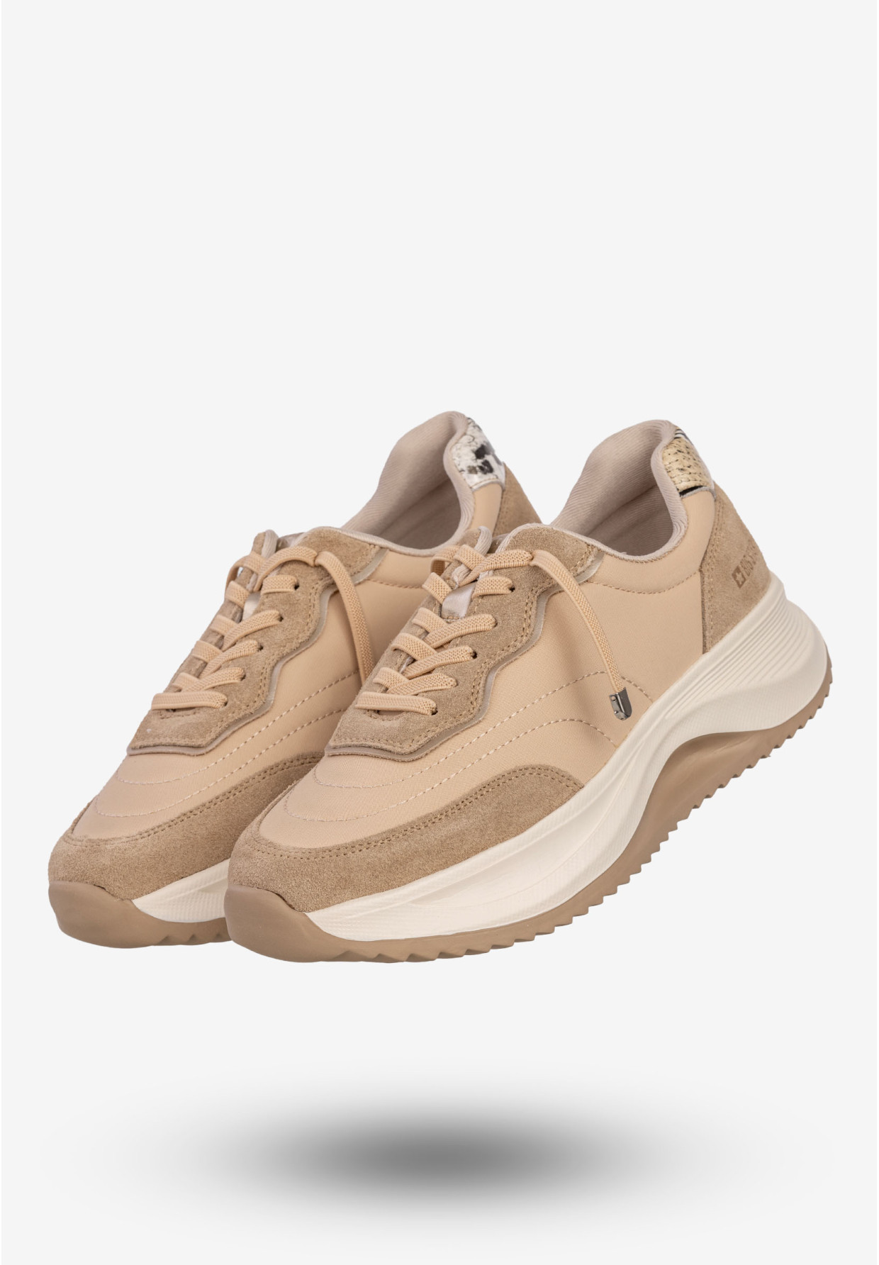 Sneakersy Damskie BIG STAR Skórzane Buty Sportowe Półbuty Beżowe RR274A345