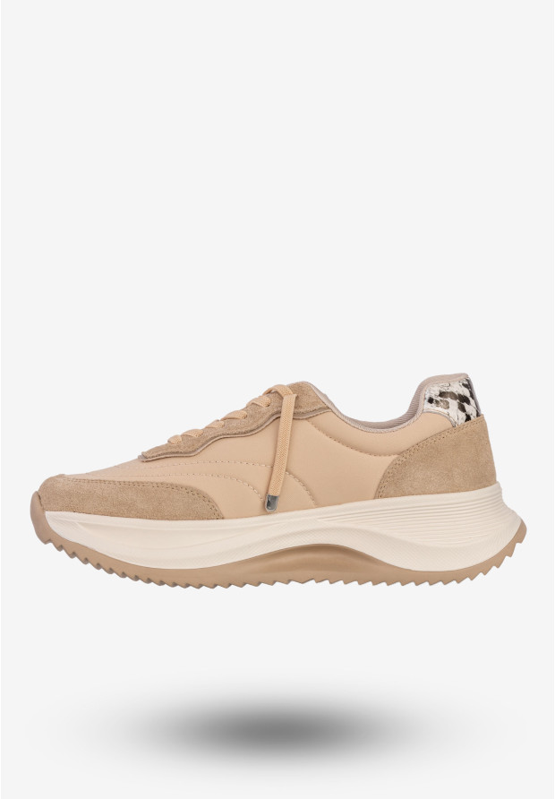 Sneakersy Damskie BIG STAR Skórzane Buty Sportowe Półbuty Beżowe RR274A345