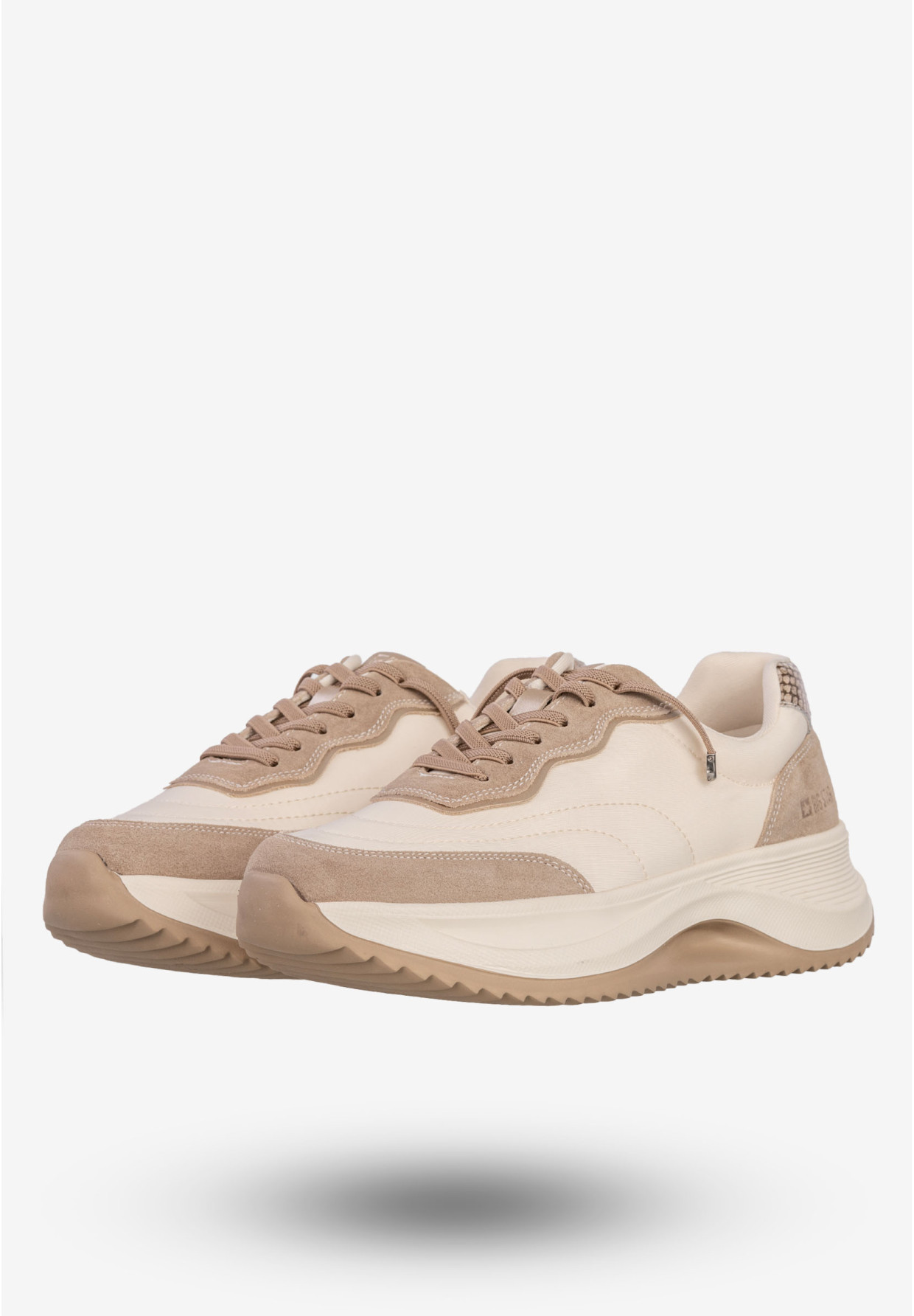 Sneakersy Damskie BIG STAR Skórzane Buty Sportowe Półbuty Jasne Beżowe RR274A344