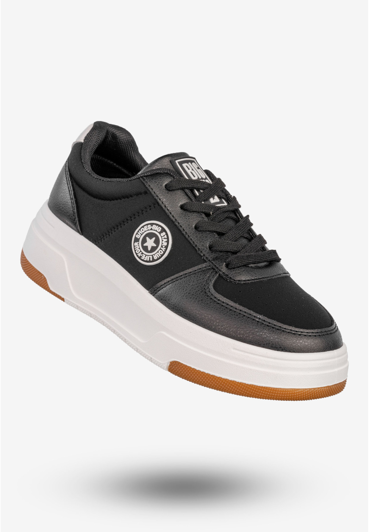 Sneakersy Damskie BIG STAR Ekoskóra Buty Sportowe Półbuty Czarne RR274573