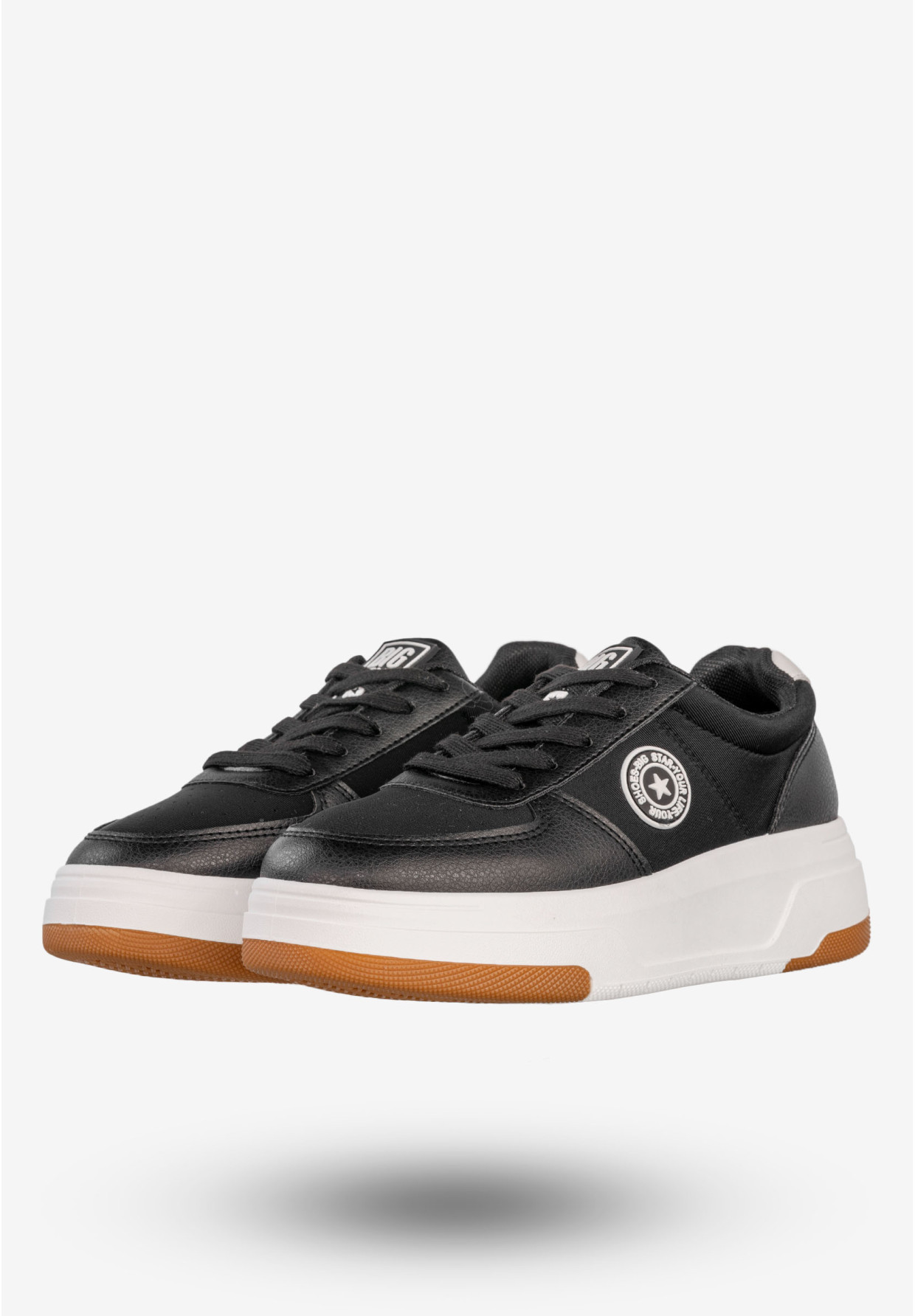 Sneakersy Damskie BIG STAR Ekoskóra Buty Sportowe Półbuty Czarne RR274573