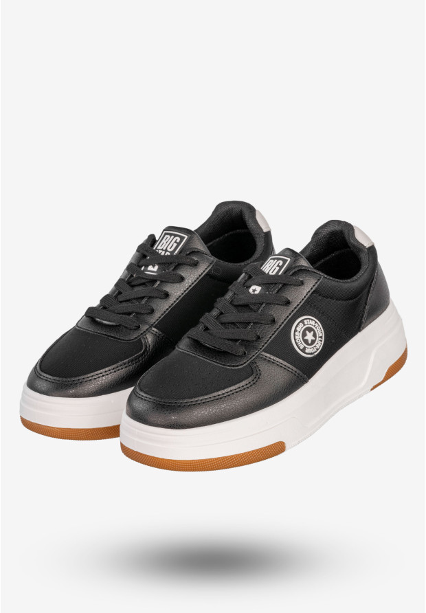 Sneakersy Damskie BIG STAR Ekoskóra Buty Sportowe Półbuty Czarne RR274573
