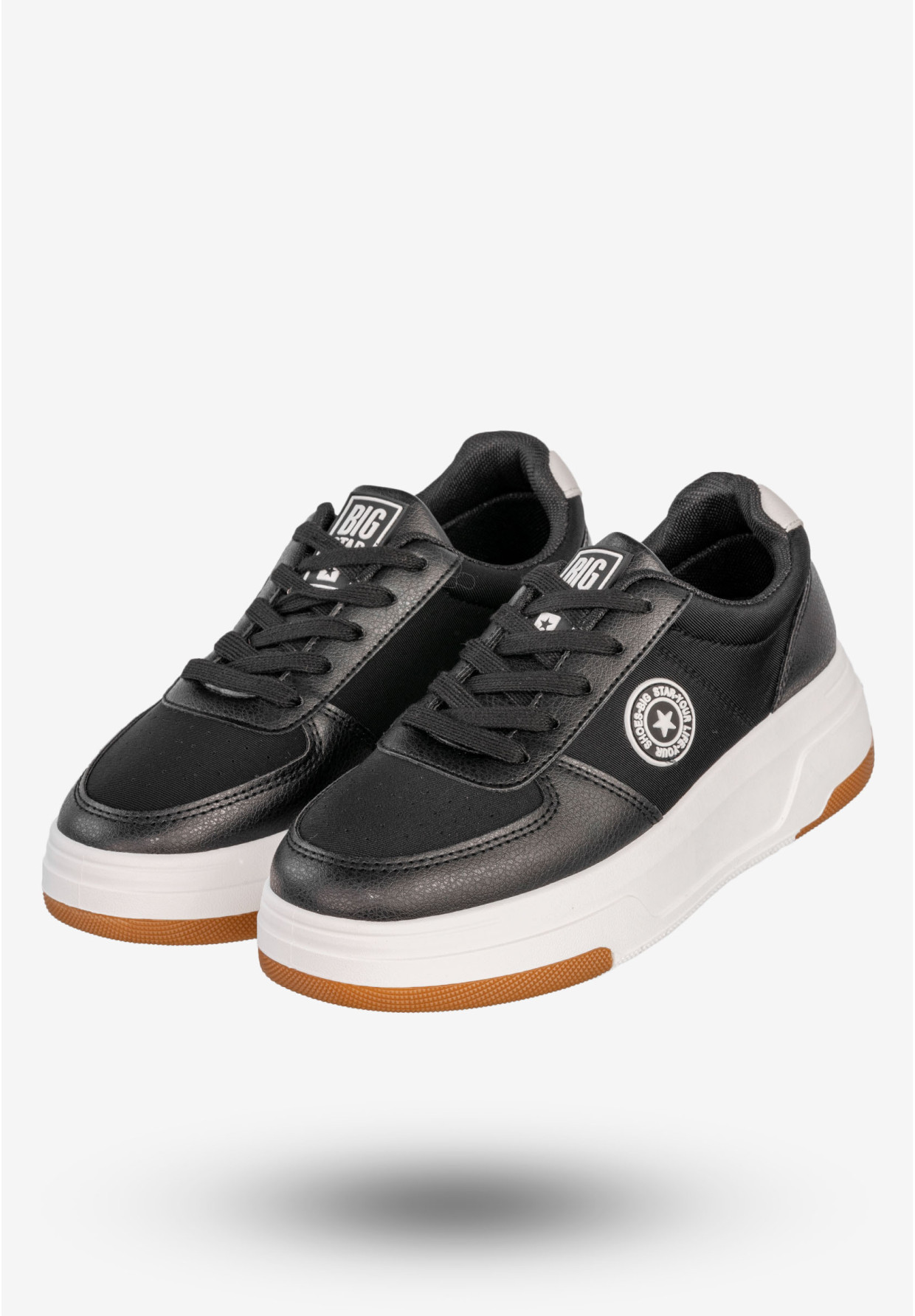 Sneakersy Damskie BIG STAR Ekoskóra Buty Sportowe Półbuty Czarne RR274573