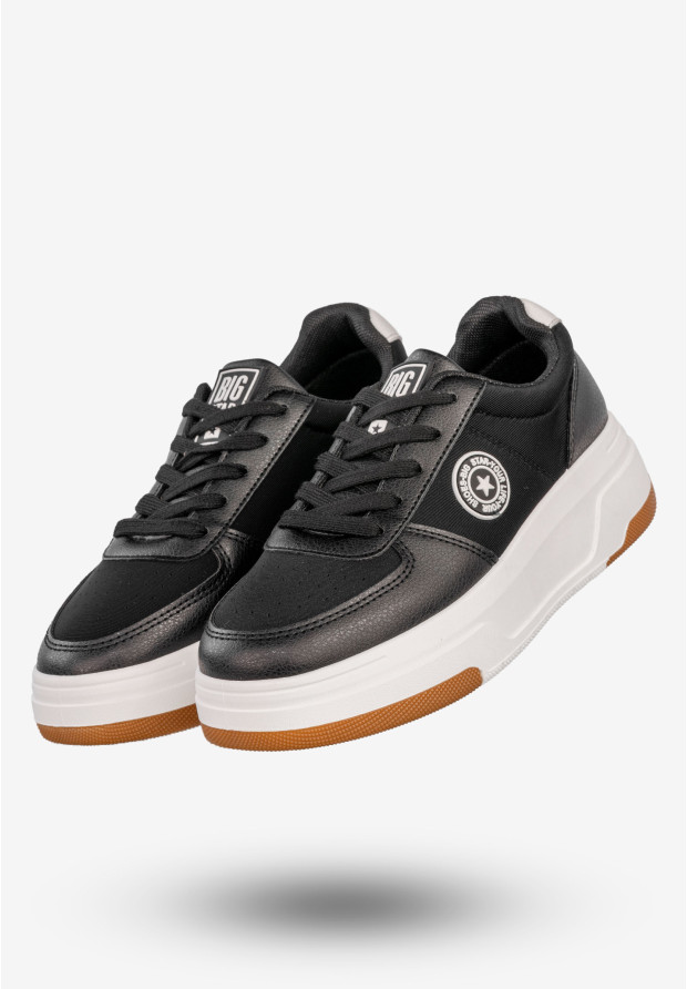 Sneakersy Damskie BIG STAR Ekoskóra Buty Sportowe Półbuty Czarne RR274573