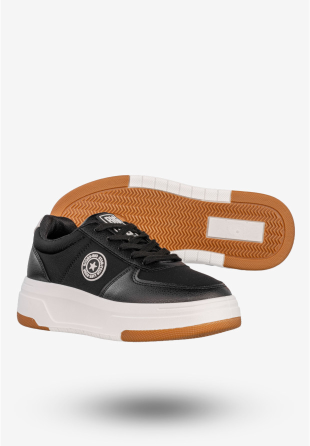 Sneakersy Damskie BIG STAR Ekoskóra Buty Sportowe Półbuty Czarne RR274573