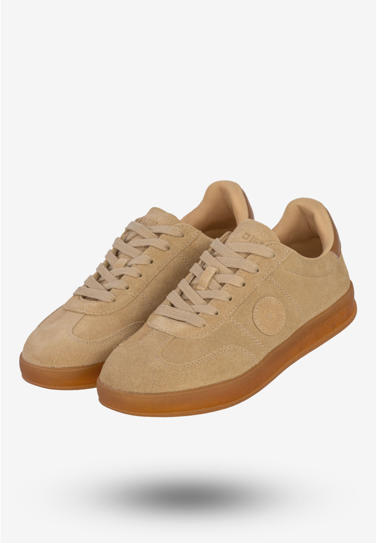 Sneakersy Damskie BIG STAR Skórzane Buty Sportowe Półbuty Beżowe RR274849