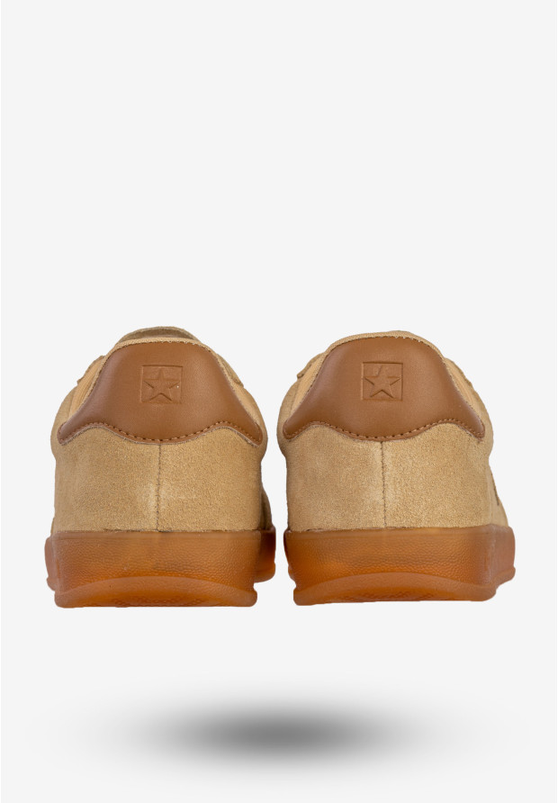 Sneakersy Damskie BIG STAR Skórzane Buty Sportowe Półbuty Beżowe RR274849