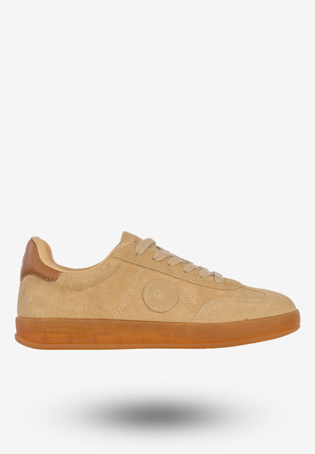 Sneakersy Damskie BIG STAR Skórzane Buty Sportowe Półbuty Beżowe RR274849