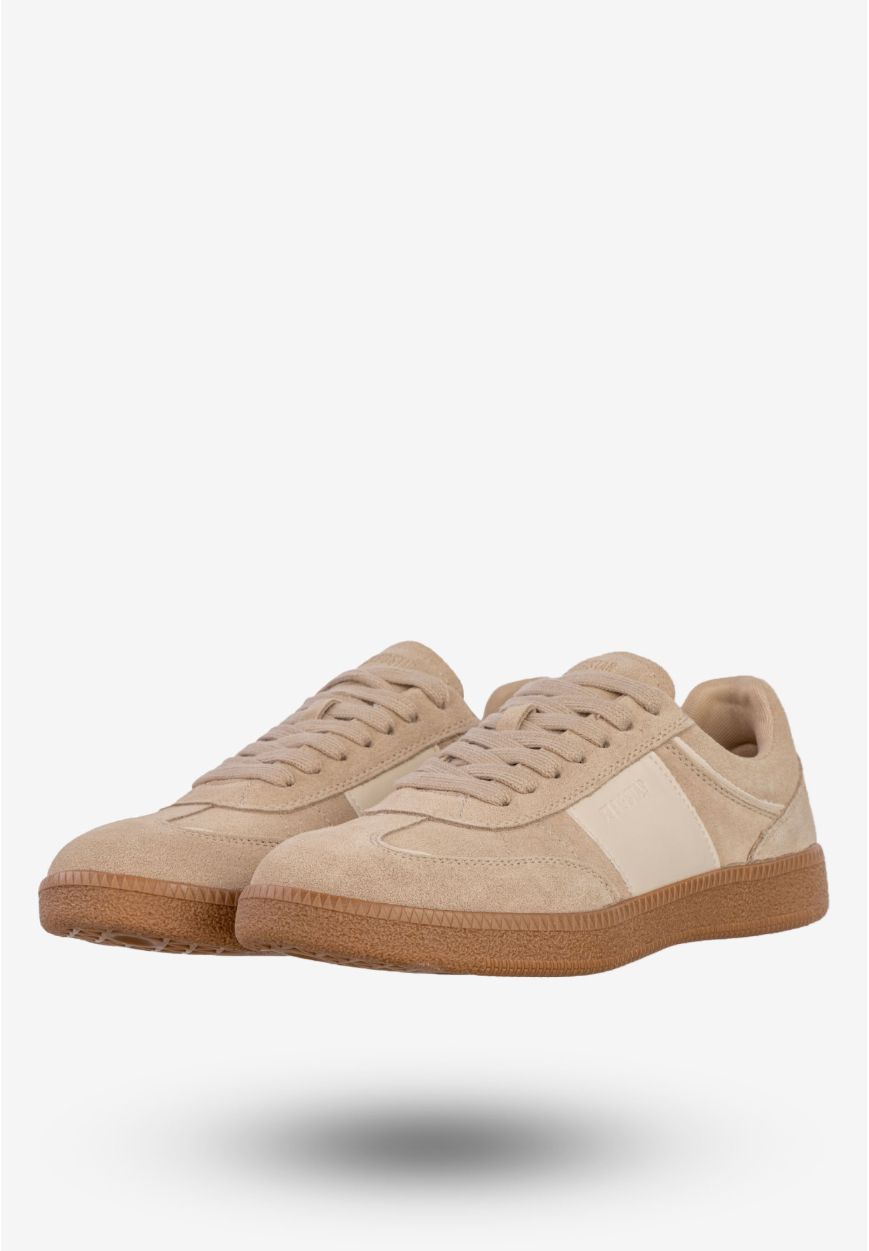 Sneakersy Damskie BIG STAR Skórzane Buty Sportowe Półbuty Beżowe RR274862