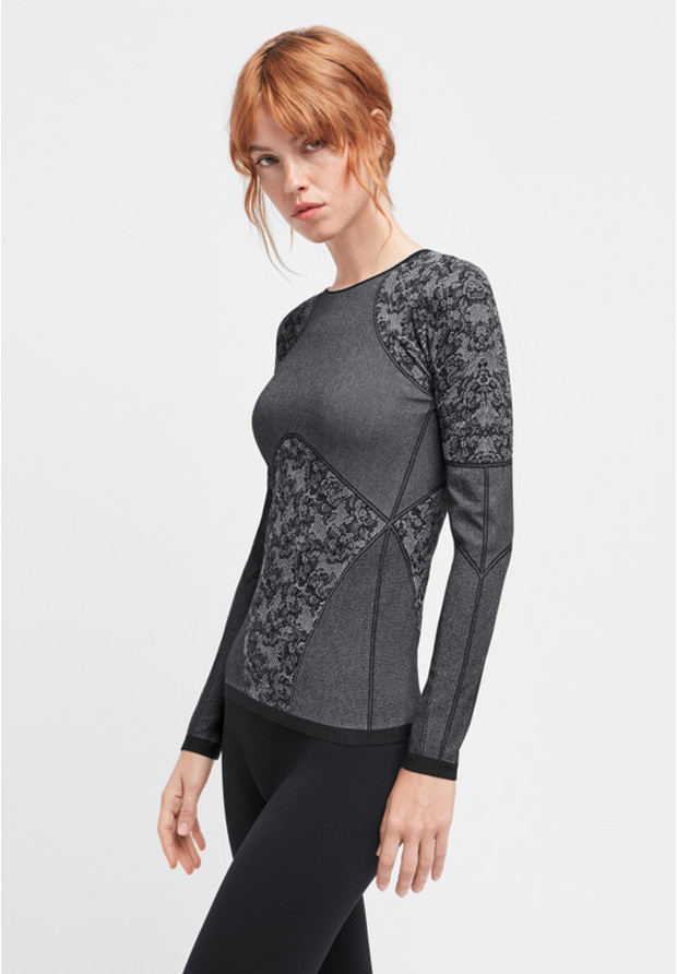 Elegancka bluzka damska Wolford 52751 z koronkowym wzorem