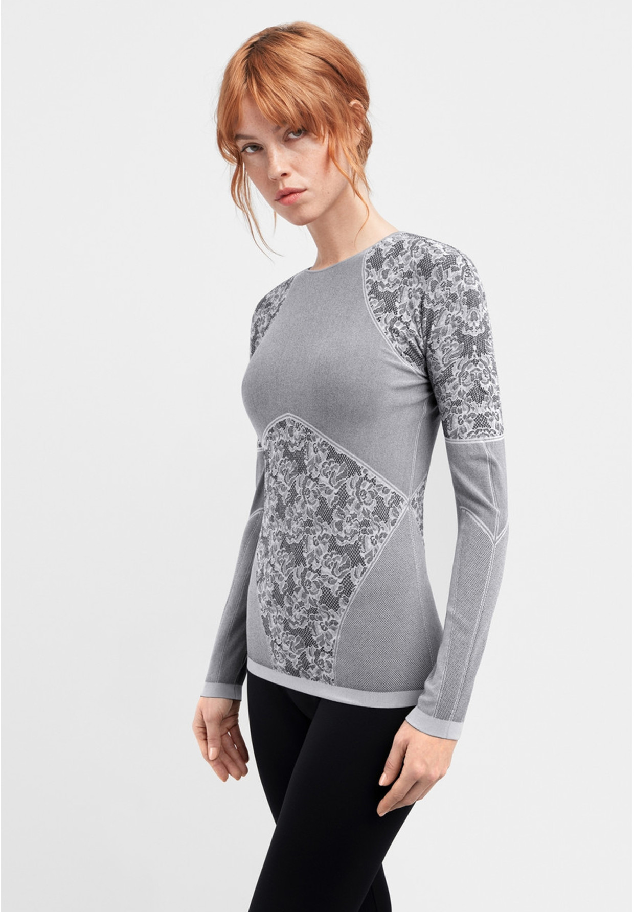 Bluzka Damska Wolford Long Sleeve Cameron Pullover Czarny/Biały