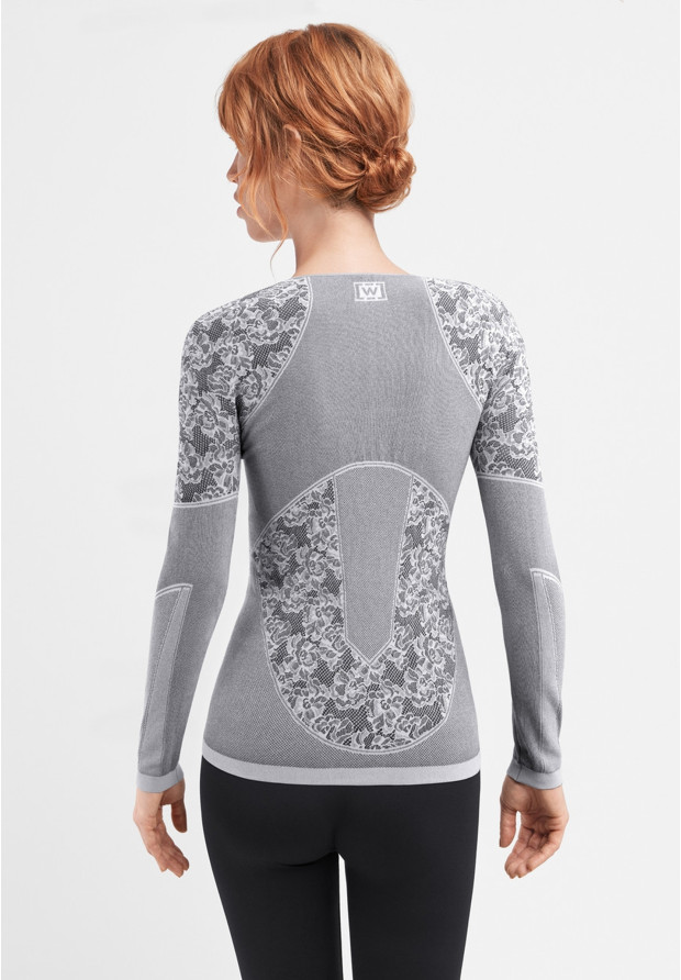 Bluzka Damska Wolford Long Sleeve Cameron Pullover Czarny/Biały