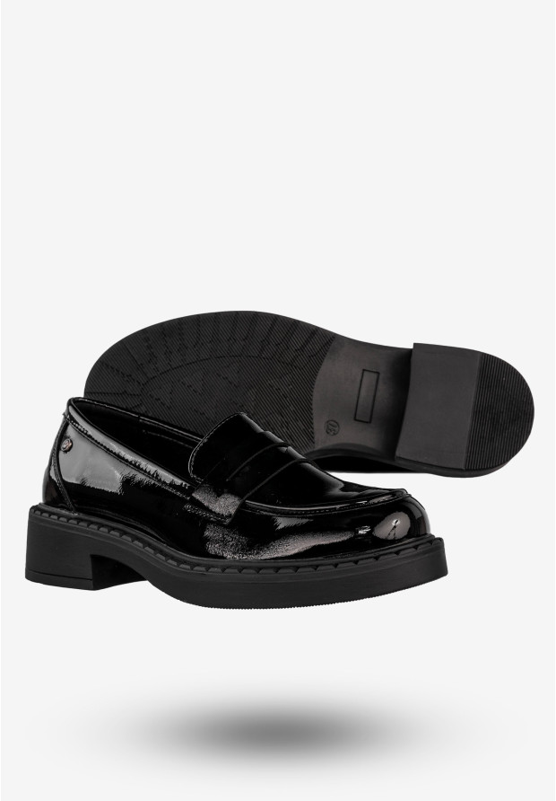 Mokasyny Damskie Buty Eleganckie Półbuty Czarne Potocki 24-12174BKP