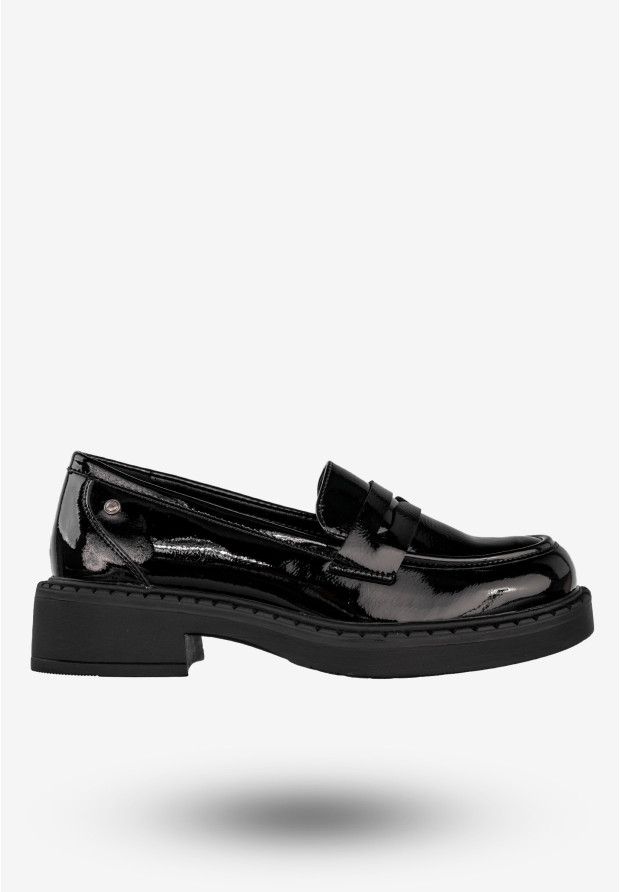 Mokasyny Damskie Buty Eleganckie Półbuty Czarne Potocki 24-12174BKP