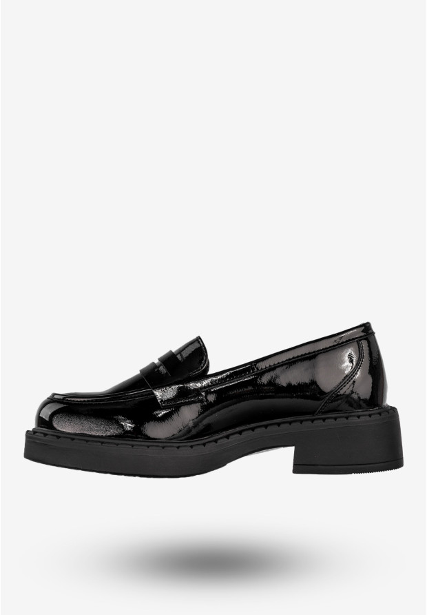 Mokasyny Damskie Buty Eleganckie Półbuty Czarne Potocki 24-12174BKP