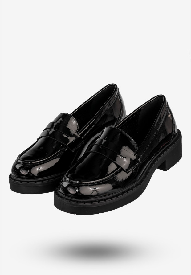 Mokasyny Damskie Buty Eleganckie Półbuty Czarne Potocki 24-12174BKP