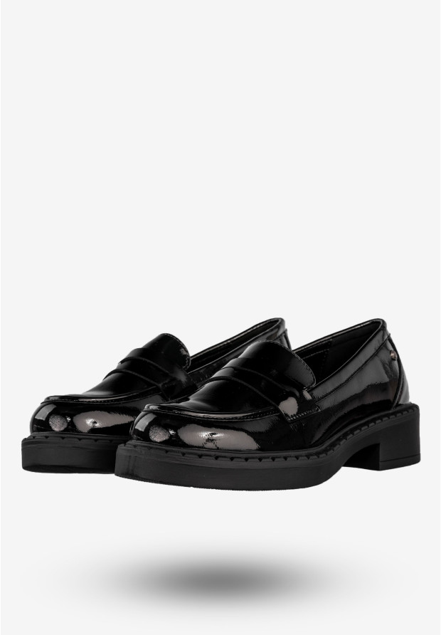Mokasyny Damskie Buty Eleganckie Półbuty Czarne Potocki 24-12174BKP
