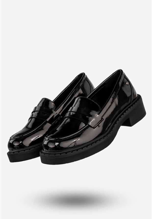 Mokasyny Damskie Buty Eleganckie Półbuty Czarne Potocki 24-12174BKP