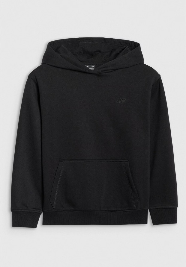 Bluza Chłopięca 4F Czarna Z Kapturem OVERSIZE 4FJWMM00TSWSM1860