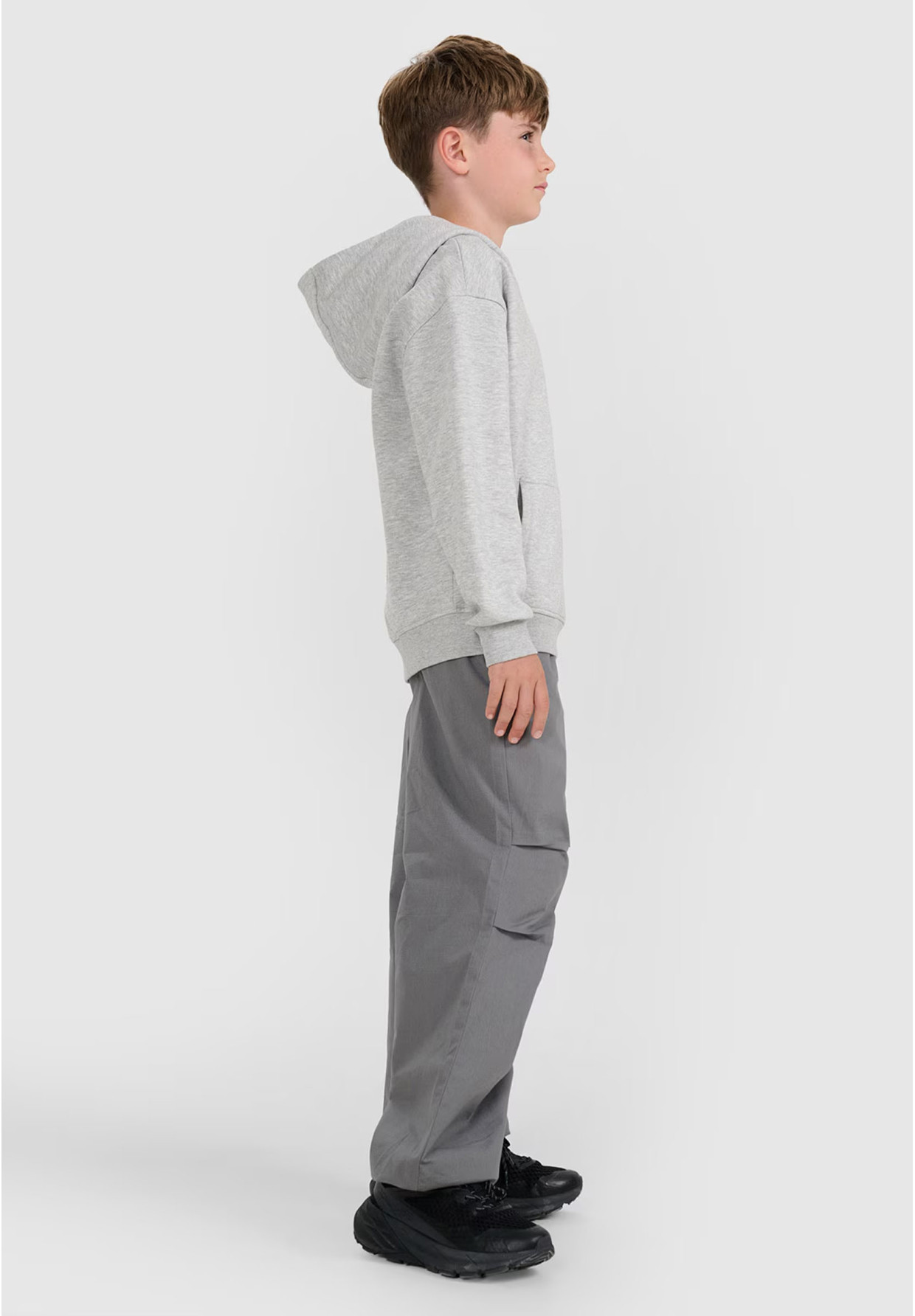 Bluza Chłopięca 4F Szara Z Kapturem OVERSIZE 4FJWMM00TSWSM1860