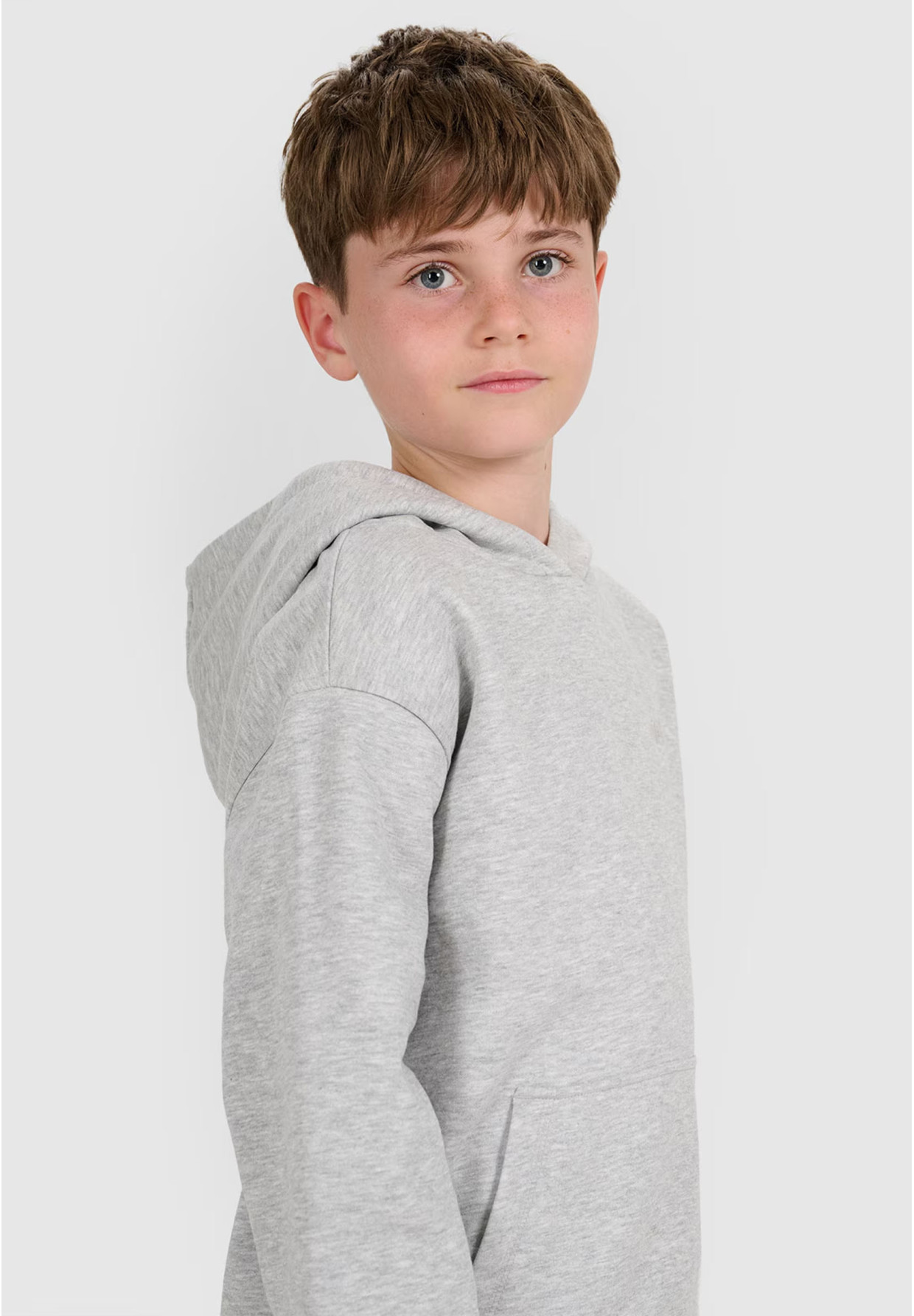 Bluza Chłopięca 4F Szara Z Kapturem OVERSIZE 4FJWMM00TSWSM1860