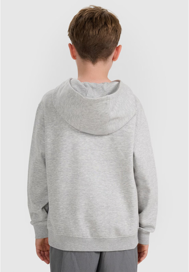 Bluza Chłopięca 4F Szara Z Kapturem OVERSIZE 4FJWMM00TSWSM1860