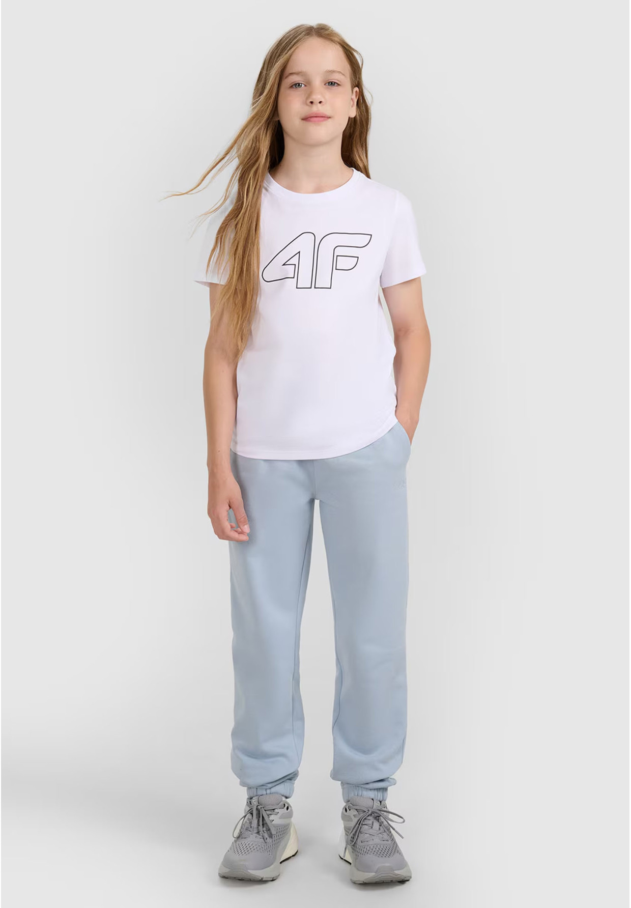 Koszulka Dziewczęca 4F Biały T-shirt 4FJWMM00TTSHF2333