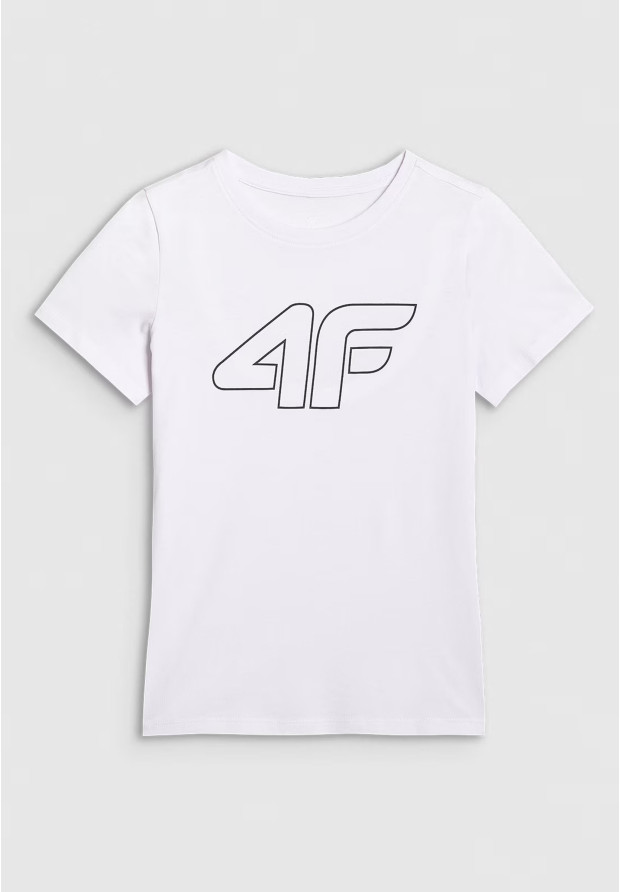 Koszulka Dziewczęca 4F Biały T-shirt 4FJWMM00TTSHF2333