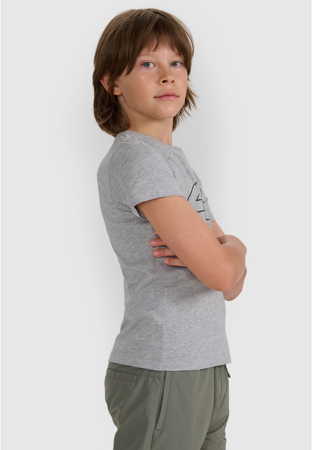 Koszulka Chłopięca 4F T-shirt Z Nadrukiem Szary 4FJWMM00TTSHM2331
