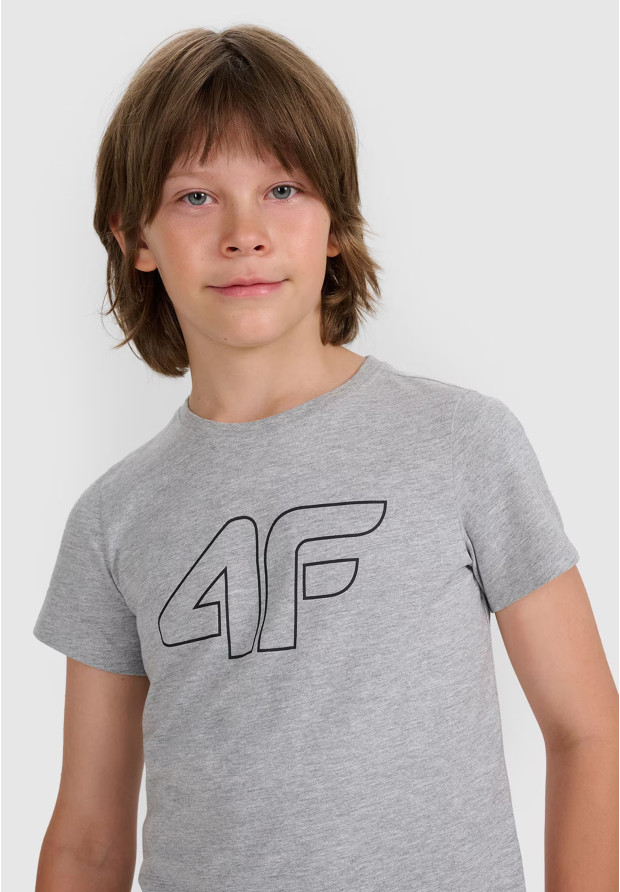 Koszulka Chłopięca 4F T-shirt Z Nadrukiem Szary 4FJWMM00TTSHM2331