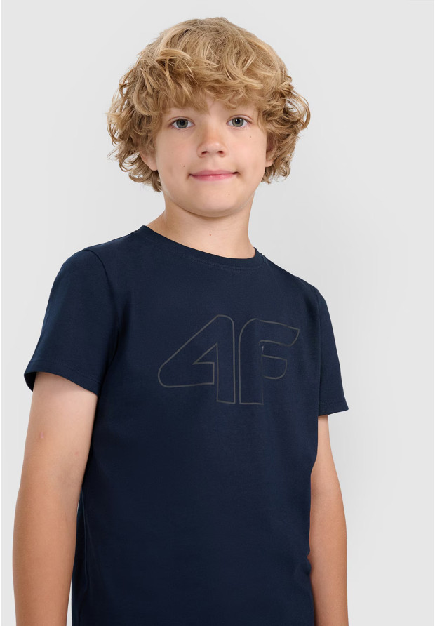 Koszulka Chłopięca 4F T-shirt Z Nadrukiem Granatowa 4FJWMM00TTSHM2331