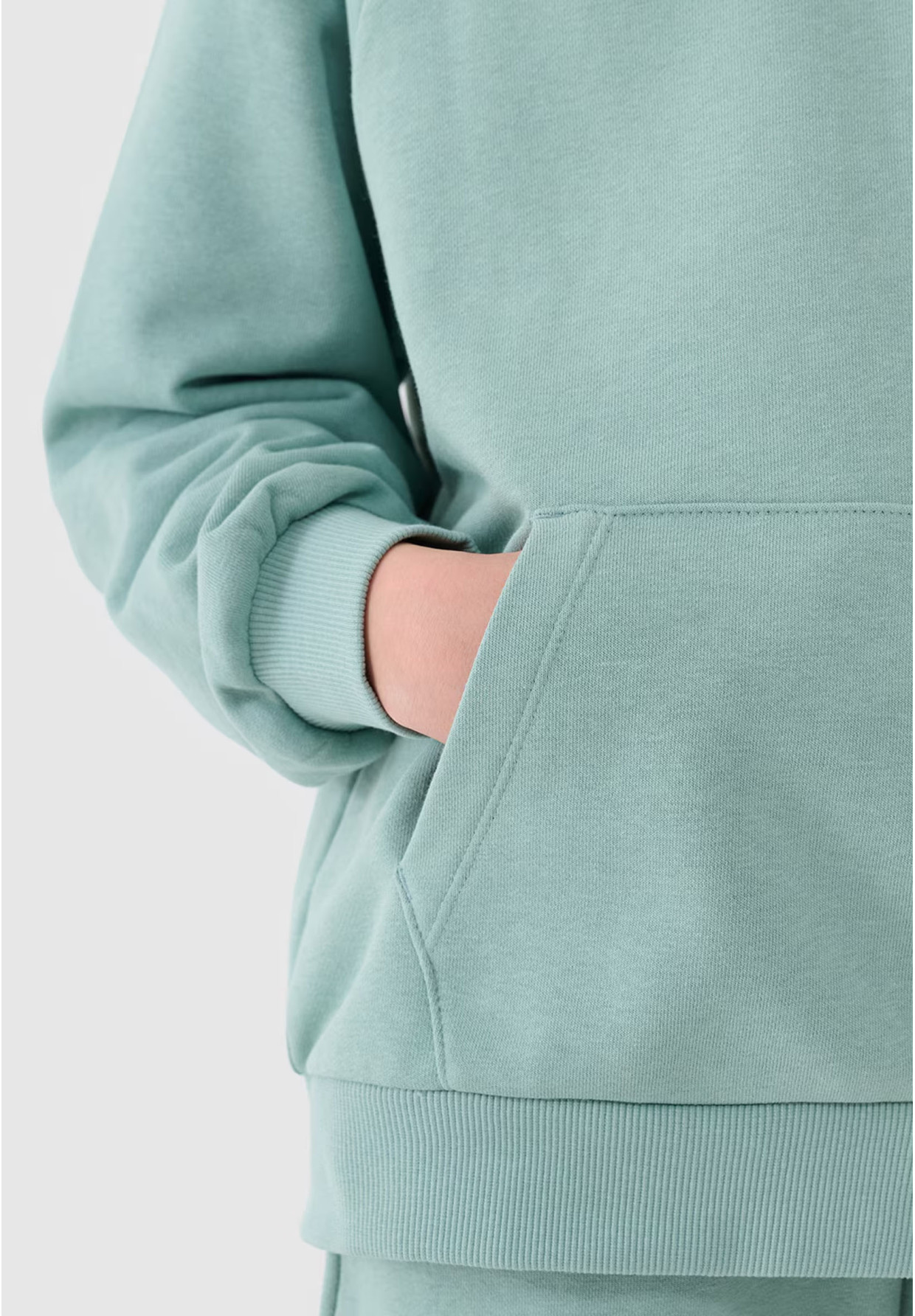 Bluza Dziewczęca 4F Miętowa z Kapturem Oversize 4FJWSS25TSWSF1478