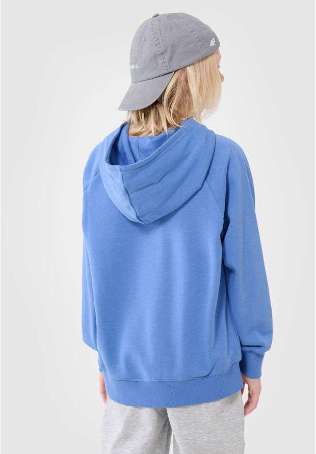 Bluza Chłopięca 4F Niebieska z Kapturem Oversize 4FJWSS25TSWSM1712