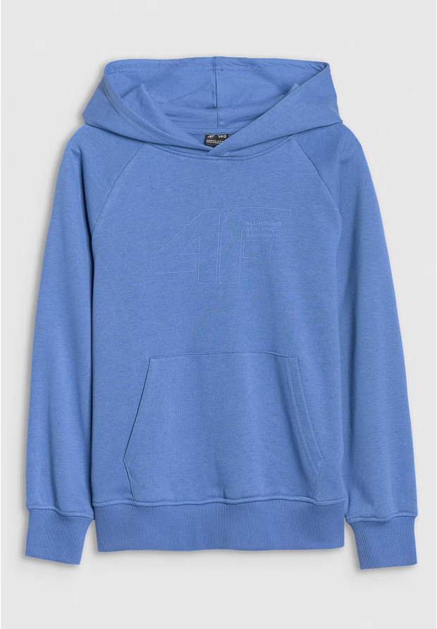 Bluza Chłopięca 4F Niebieska z Kapturem Oversize 4FJWSS25TSWSM1712