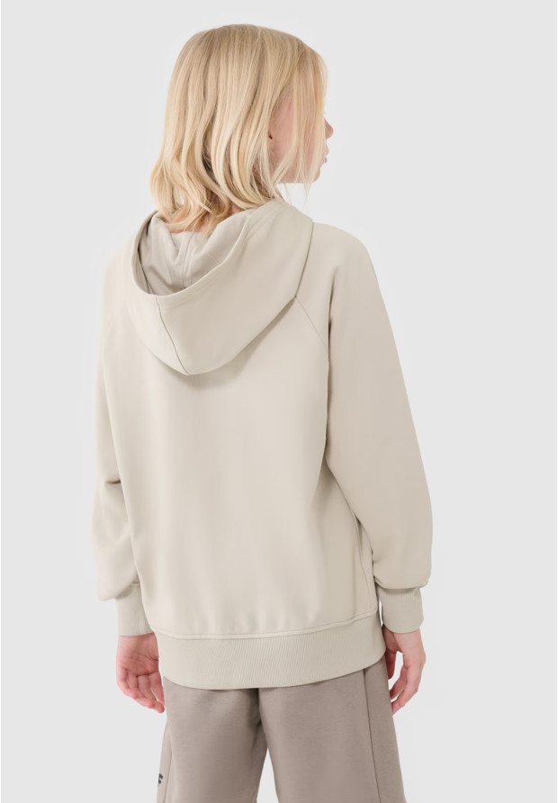 Bluza Chłopięca 4F Beżowa z Kapturem Oversize 4FJWSS25TSWSM1712