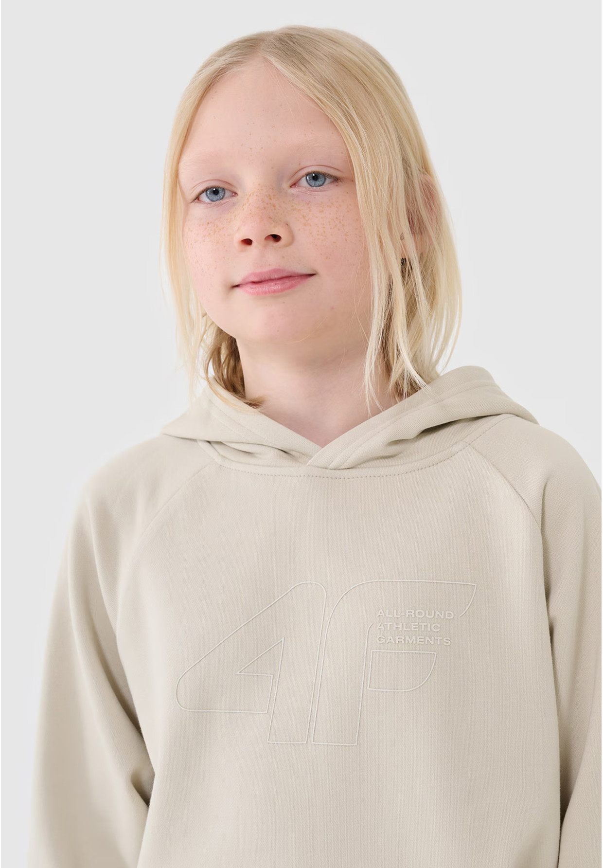 Bluza Chłopięca 4F Beżowa z Kapturem Oversize 4FJWSS25TSWSM1712